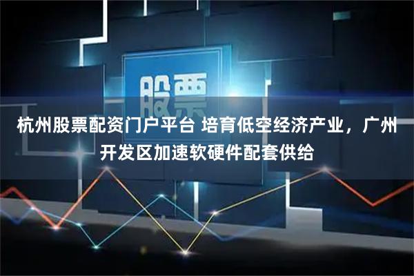 杭州股票配资门户平台 培育低空经济产业,广州开发区加速软硬件配套供给